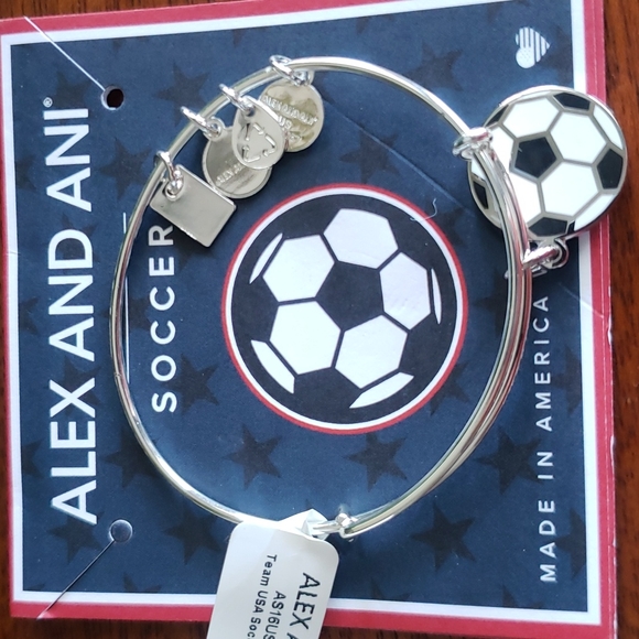 New Olympic Soccer ALEX and ANI Team USA made America 🇺🇸 charm Bracelet Bangle - Picture 3 of 9